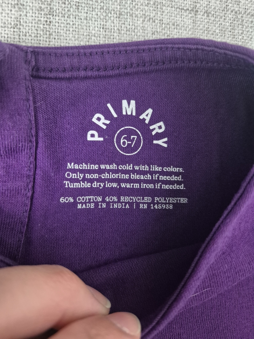 Primary Girls Purple Long Sleeve Pocket Dress Size 6-7 - Picture 3 of 10